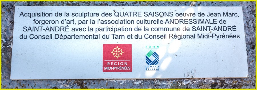 plaque commémorative "les Quatre Saisons" Jean MARC